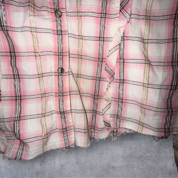 Panhandle‎ Slim Western Plaid Studded Embroidered Snap Shirt Women's Medium - Picture 8 of 13